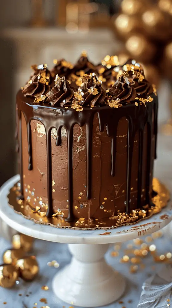 Chocolate drip cake for men's birthday cake design inspiration