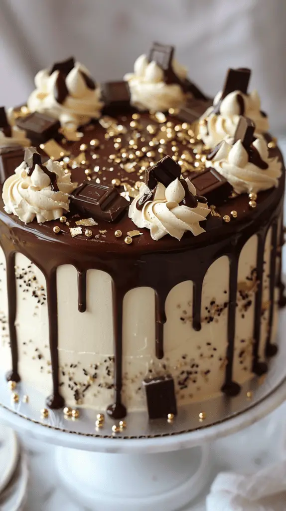 Chocolate drip cake for men's birthday cake design inspiration