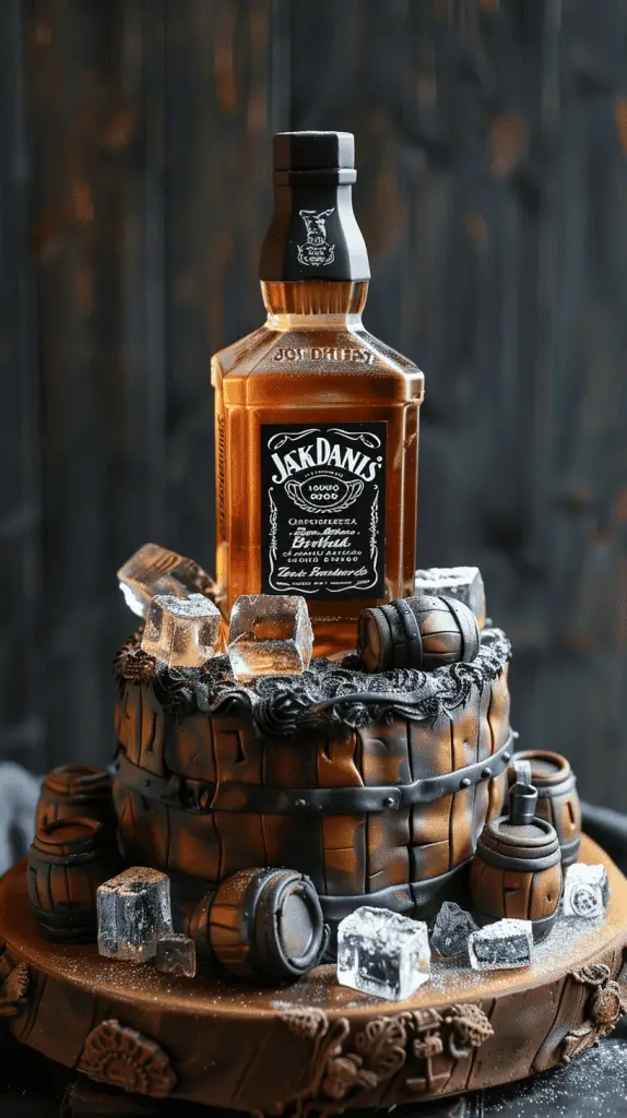 Jack Daniel themed birthday cake for men