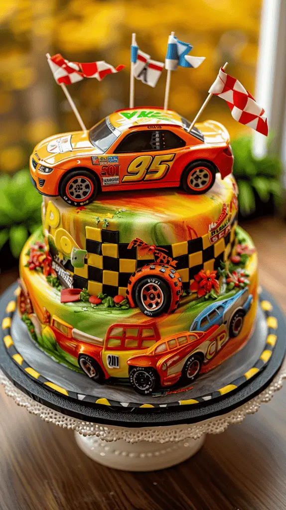 Race Car Cake for Men's Birthday Cake Celebration