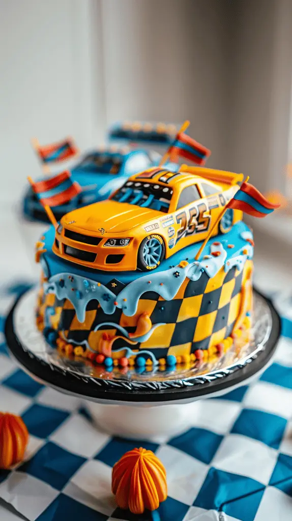 Race Car Cake for Men's Birthday Cake Celebration