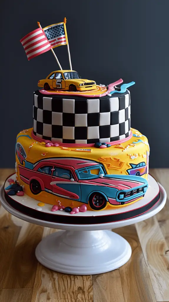 Race Car Cake for Men's Birthday Cake Celebration
