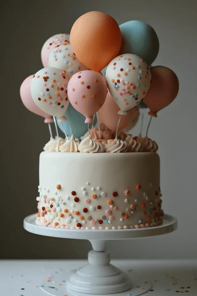 Balloon themed gender reveal cakes