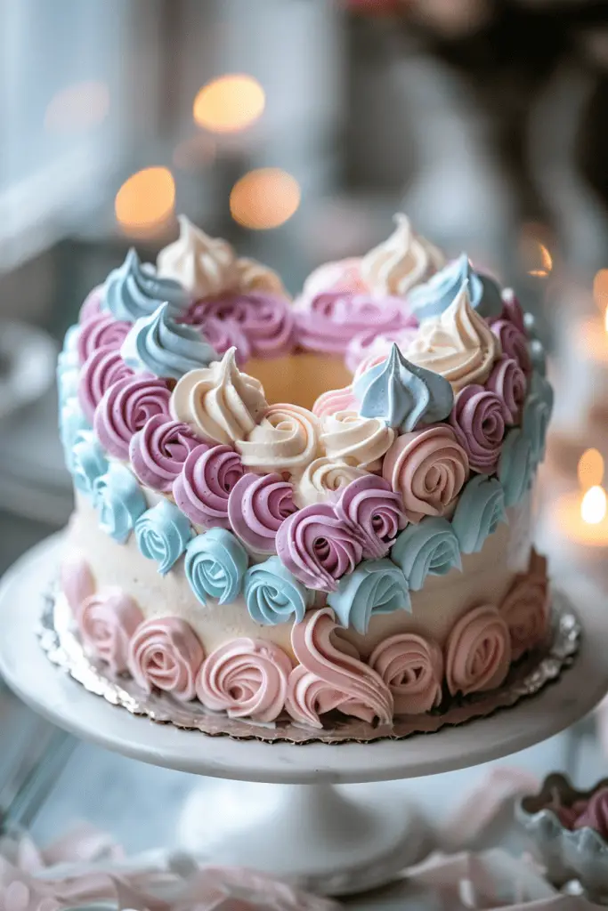 A heart shaped gender reveal cake