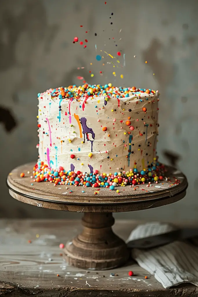 Paint Splatter Gender Reveal Cake