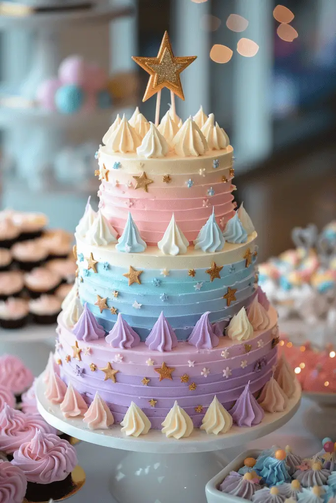 Twinkle Twinkle Little Star gender reveal theme cake