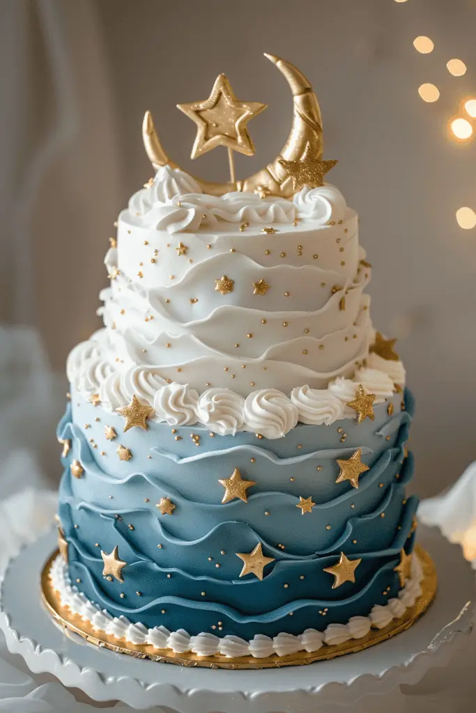 Twinkle Twinkle Little Star gender reveal theme cake