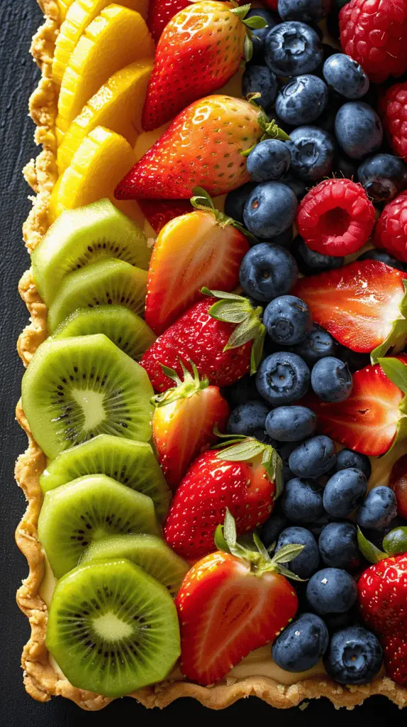 A vibrant fruit tart or Crostata di Frutta