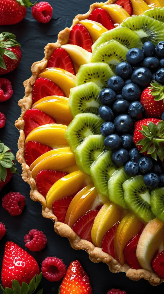 A vibrant fruit tart or Crostata di Frutta