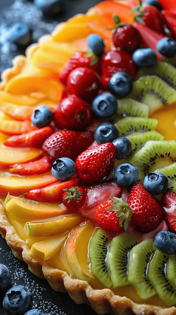 A vibrant fruit tart or Crostata di Frutta