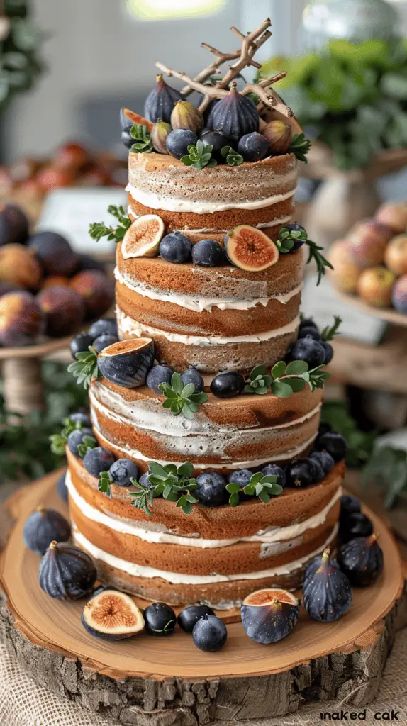 A rustic italian wedding naked cake