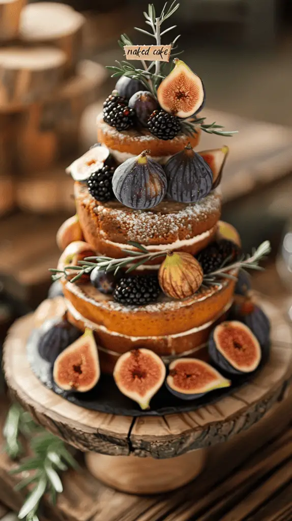 A rustic italian wedding naked cake