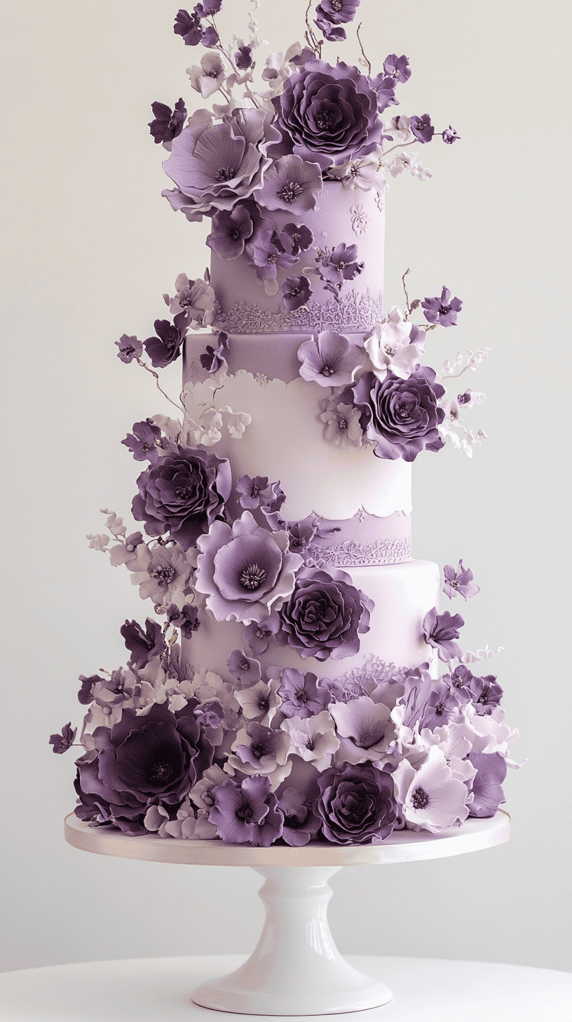 38 New &amp; Fresh - Purple Wedding Cake Design Ideas