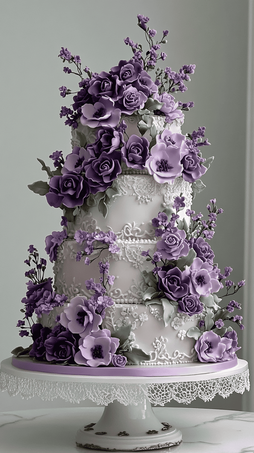 38 New &amp; Fresh - Purple Wedding Cake Design Ideas