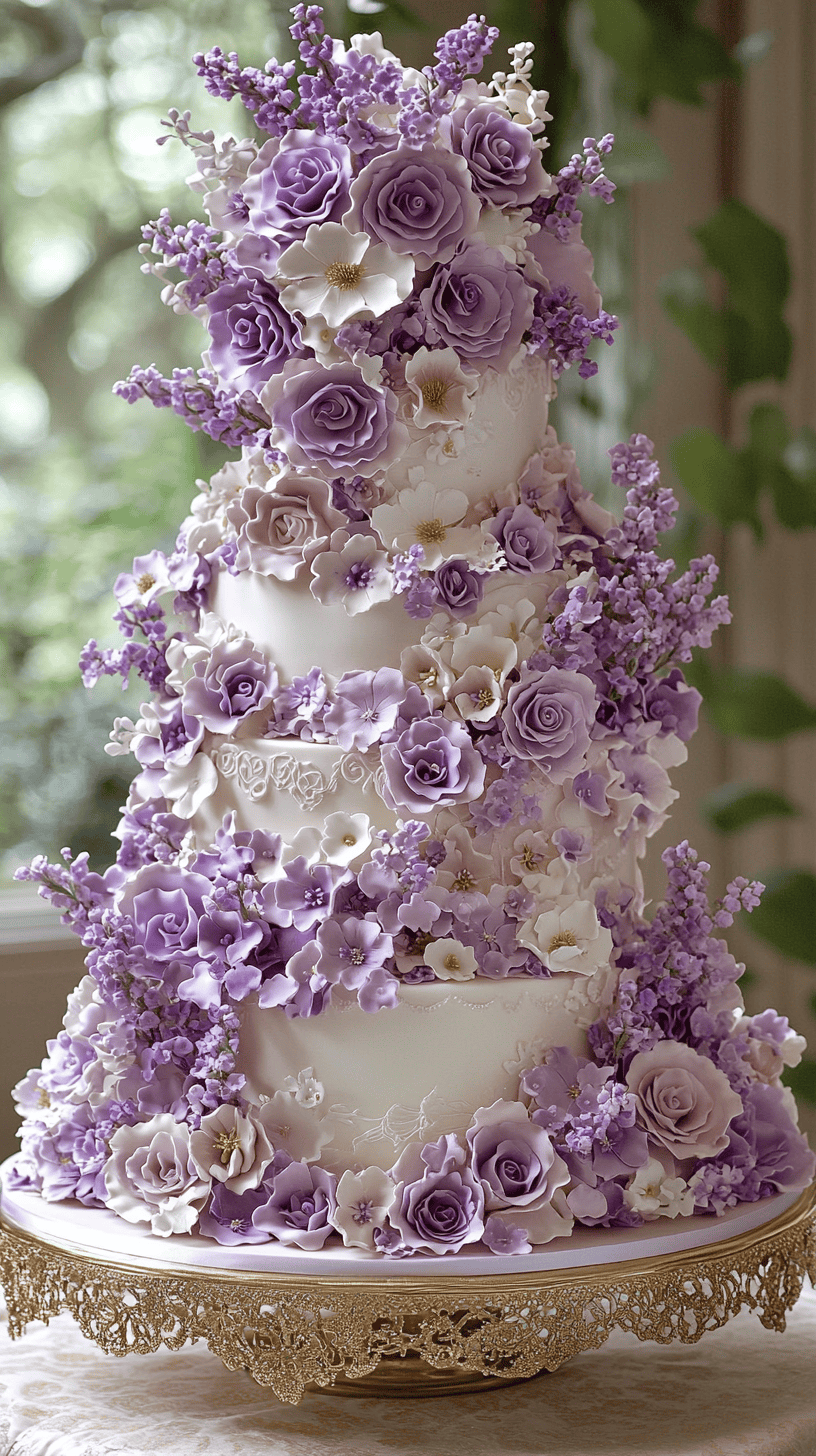 38 New &amp; Fresh - Purple Wedding Cake Design Ideas