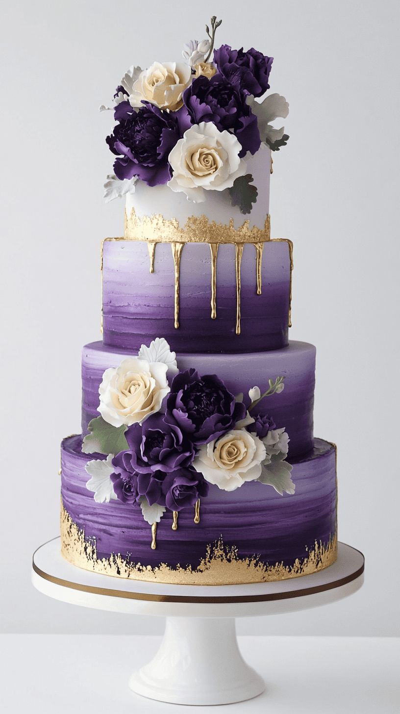 38 New &amp; Fresh - Purple Wedding Cake Design Ideas