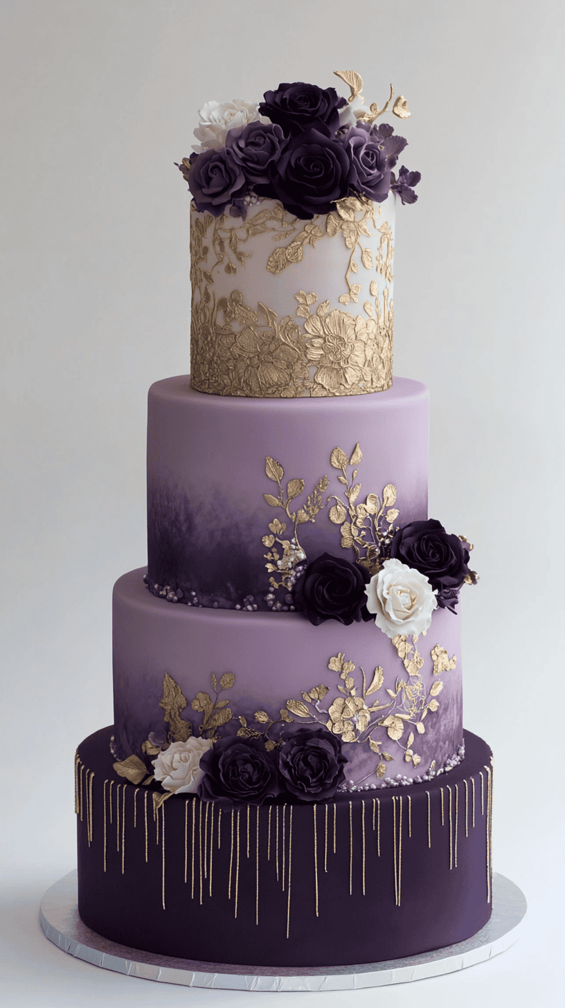 38 New &amp; Fresh - Purple Wedding Cake Design Ideas