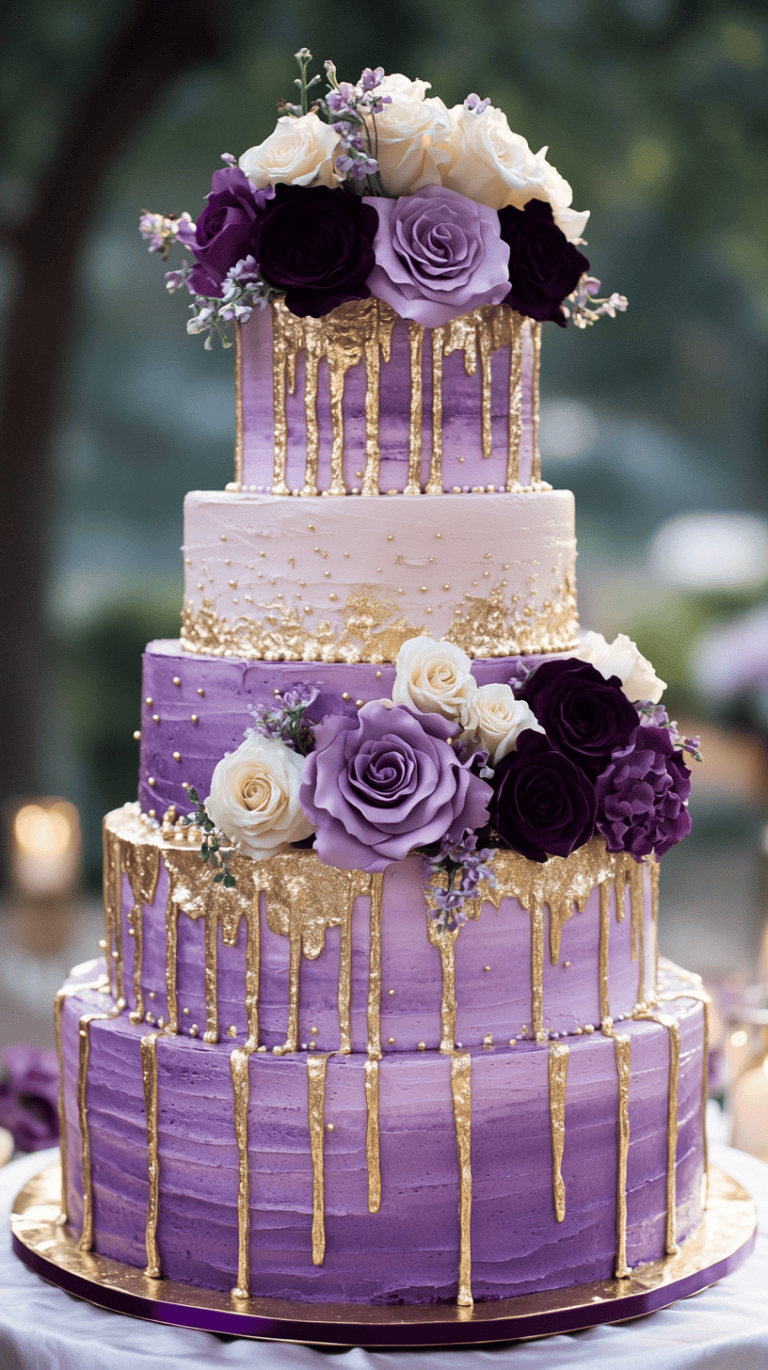 38 New &amp; Fresh - Purple Wedding Cake Design Ideas