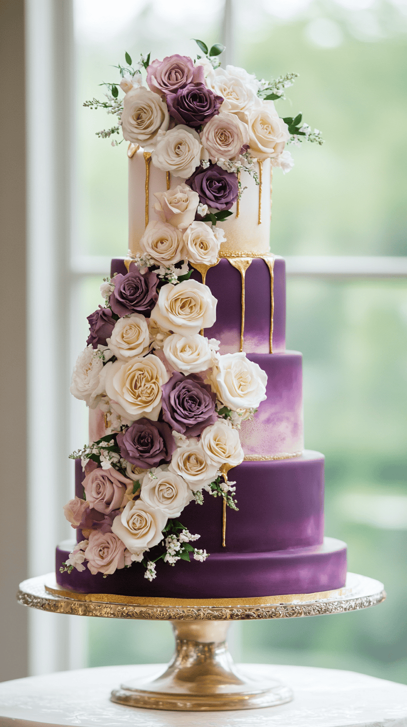 38 New &amp; Fresh - Purple Wedding Cake Design Ideas