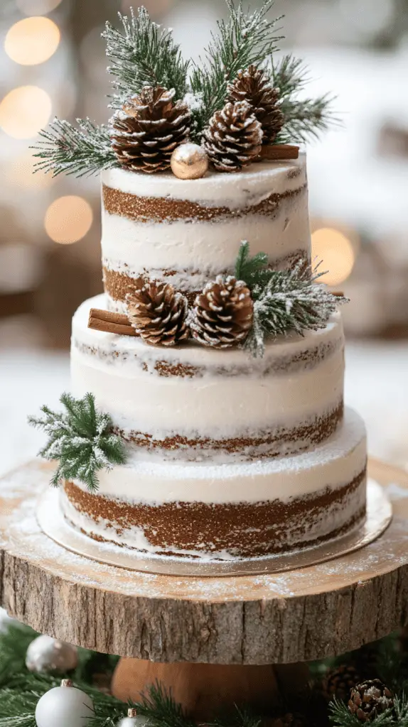 Three-tier spiced rustic wedding cake, rough-textured buttercream in earthy tones