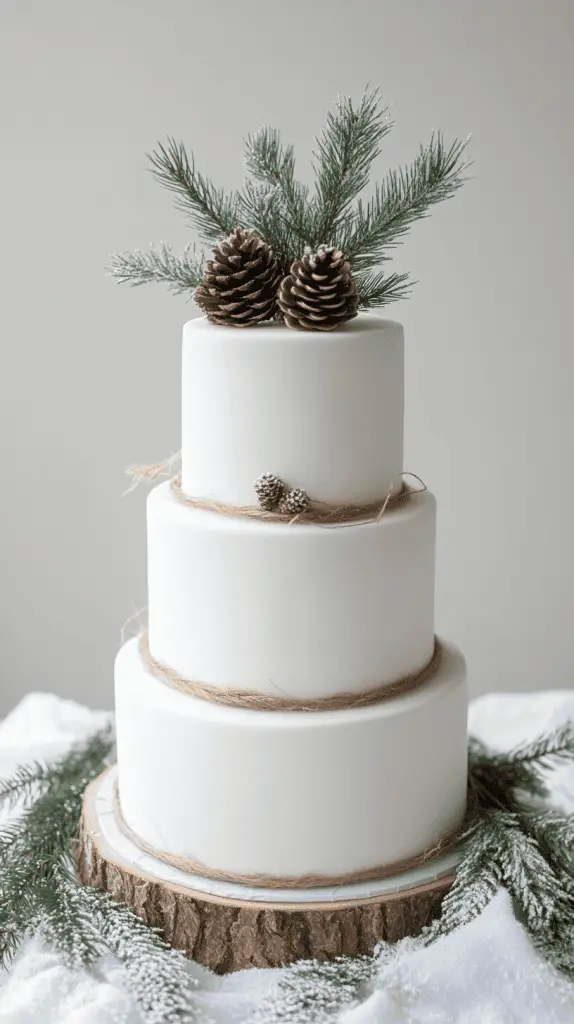 Three-tier spiced rustic wedding cake, rough-textured buttercream in earthy tones