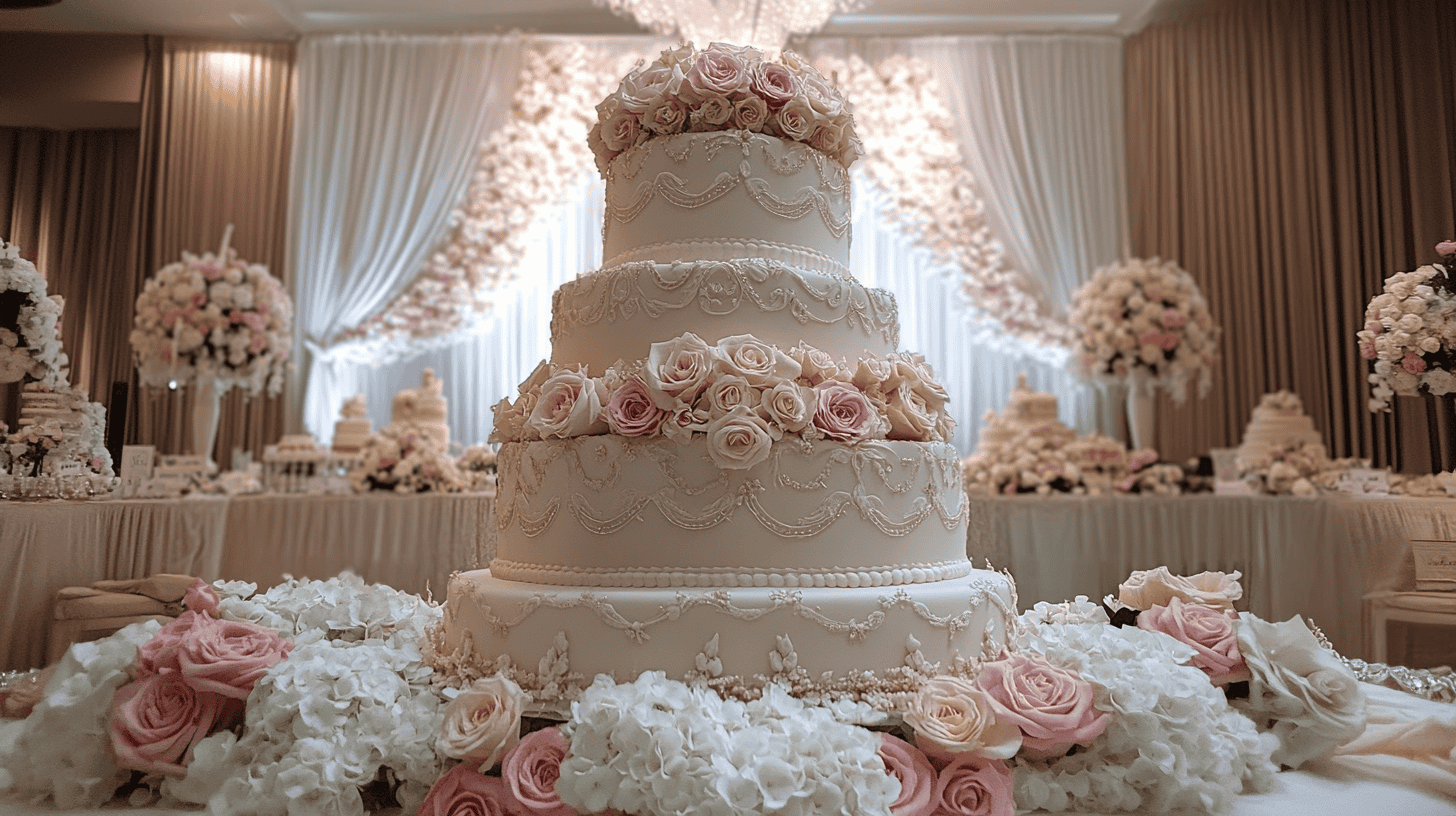 A stunning victorian wedding cake